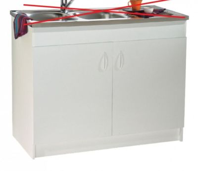 Meuble sous évier 2 portes SIM NÉOVA , blanc, largeur 800mm …