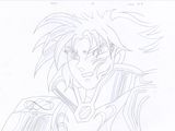 drawing of a male anime character with a sword in his hand
