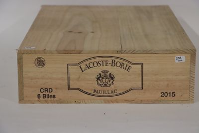 6 Bouteilles Lacoste-Borie 2015 Pauillac en Caisse - Photo 1