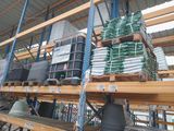 a large amount of items on the shelves in the warehouse