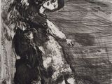 an image of a drawing of a woman hugging a dog