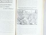 an open book with a picture of a man in a garden
