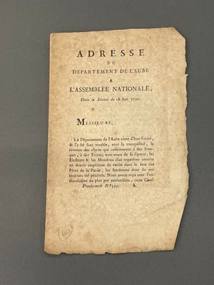 Un document révolutionnaire sur le département de l'Aube