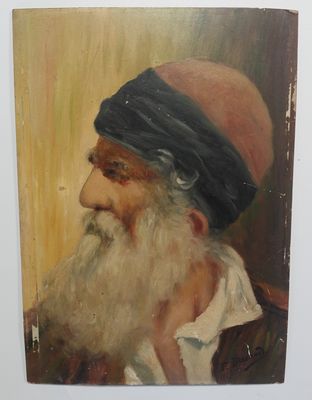 F. Durand (XXe siècle) Portrait d'homme au turban Huile sur …
