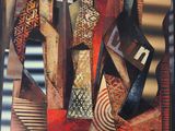 peinture représentant une peinture d'une cravate d'homme et de chaussures de femme