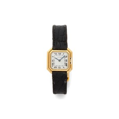 Montre-bracelet Cartier pour femme, en or 18 carats et diamants