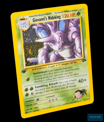 une carte sur laquelle figure l'image d'un personnage de Pokémon