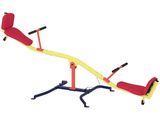 une image représentant un équipement de gymnastique pour enfants, de couleur rouge et jaune