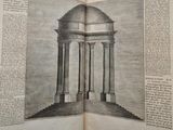 an open book with a drawing of a building inside of it