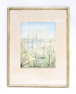 École du XXe siècle. Vue de château. - Photo 1