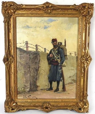 Léon COUTURIER (1842-1935), "Le tirailleur algérien", huile …