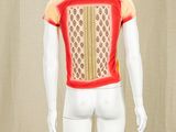 an image of a mannequin wearing a red and orange shirt