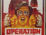 an image of a movie poster for operation karate with a man pointing at the camera