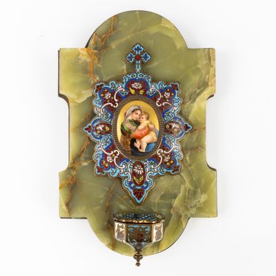 an image of a wall hanging with a picture of a woman on it