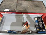 a tool box with tools inside of it in a store