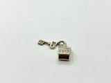 a close up of a keychain with a lock on it