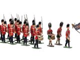 un grand nombre de soldats de plomb qui font la queue