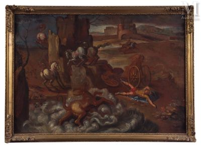 an image of a painting of a man on a horse in a landscape