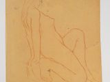 une image représentant le dessin d'une femme assise sur une feuille de papier