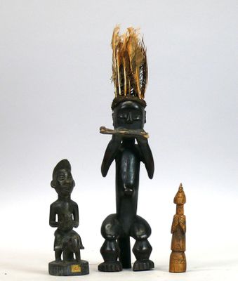 Poupée de fécondité Biiga en bois à patine naturelle figuran…