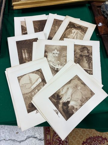Omer BOUCHERY (1882 - 1962). Suite de 34 gravures divers sujets. 