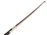 a close up of a violin bow on a white background