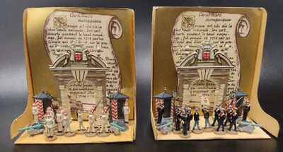 pair of bookends depicting the declaration of the declaration of the united states and the declaration of the united states
