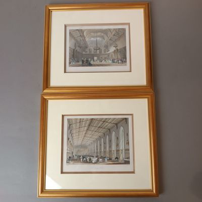 Deux estampes polychromes encadrées; - Photo 1