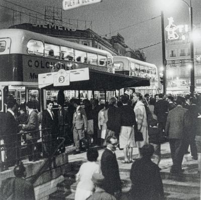 André GAMET (1919-2017) Madrid (Espagne). Station bus et met…