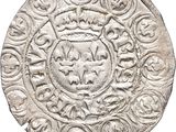 a close up of a coin on a white background