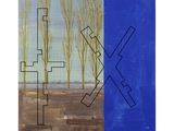 une image représentant un tableau sur lequel figurent une croix et une rangée d'arbres