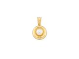 a yellow gold pendant with a pearl in the center