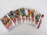 a set of five dragon ball cards with the characters on them