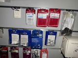 many different types of electrical tools on the wall