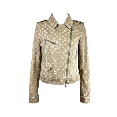 louis vuitti beige leather jacket
