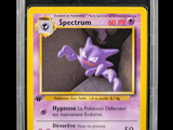 a close up of a pokemon card on a black background