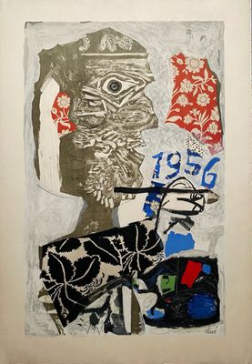 une image représentant un tableau d'une femme portant un chapeau rouge