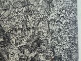 drawing of a large group of people in a crowded area