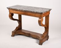 Console en placage d'acajou ouvrant par un tiroir en ceintur… (photo 3)