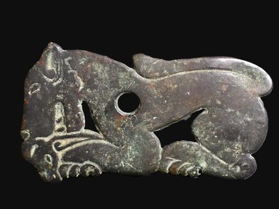 Sud-Ouest de la Mongolie intérieure, Chine du Nord. Sculptur…