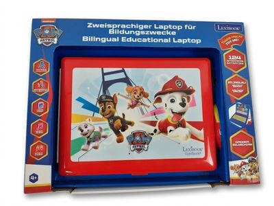 the paw patrol laptop is in a blue and red box
