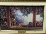 framed picture of a painting of a man and a woman in a wooded setting