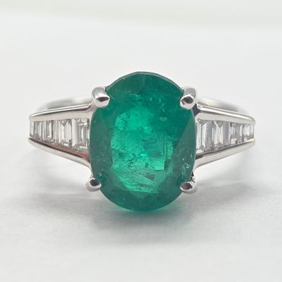 Bague OR Gris Emeraude (1,90 CT Certificat Colombie Gci 2311…