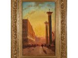 une peinture représentant une scène de rue avec des personnes marchant dans la rue