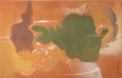 une image représentant un tableau où figurent un homme et une femme dans un vase