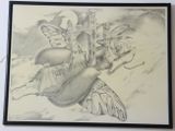 a picture of a drawing of a hand with a butterfly on it