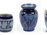 four different types of vases and cups are shown in a row
