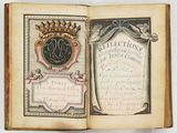 un livre ouvert sur lequel est représentée une couronne