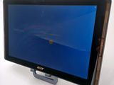 the screen of a tablet computer with a blue screen on it