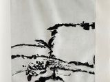 un dessin en noir et blanc représentant un oiseau perché sur une branche